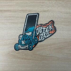 Dutch Bros Dad Blue and Orange Lawn Mower Sticker